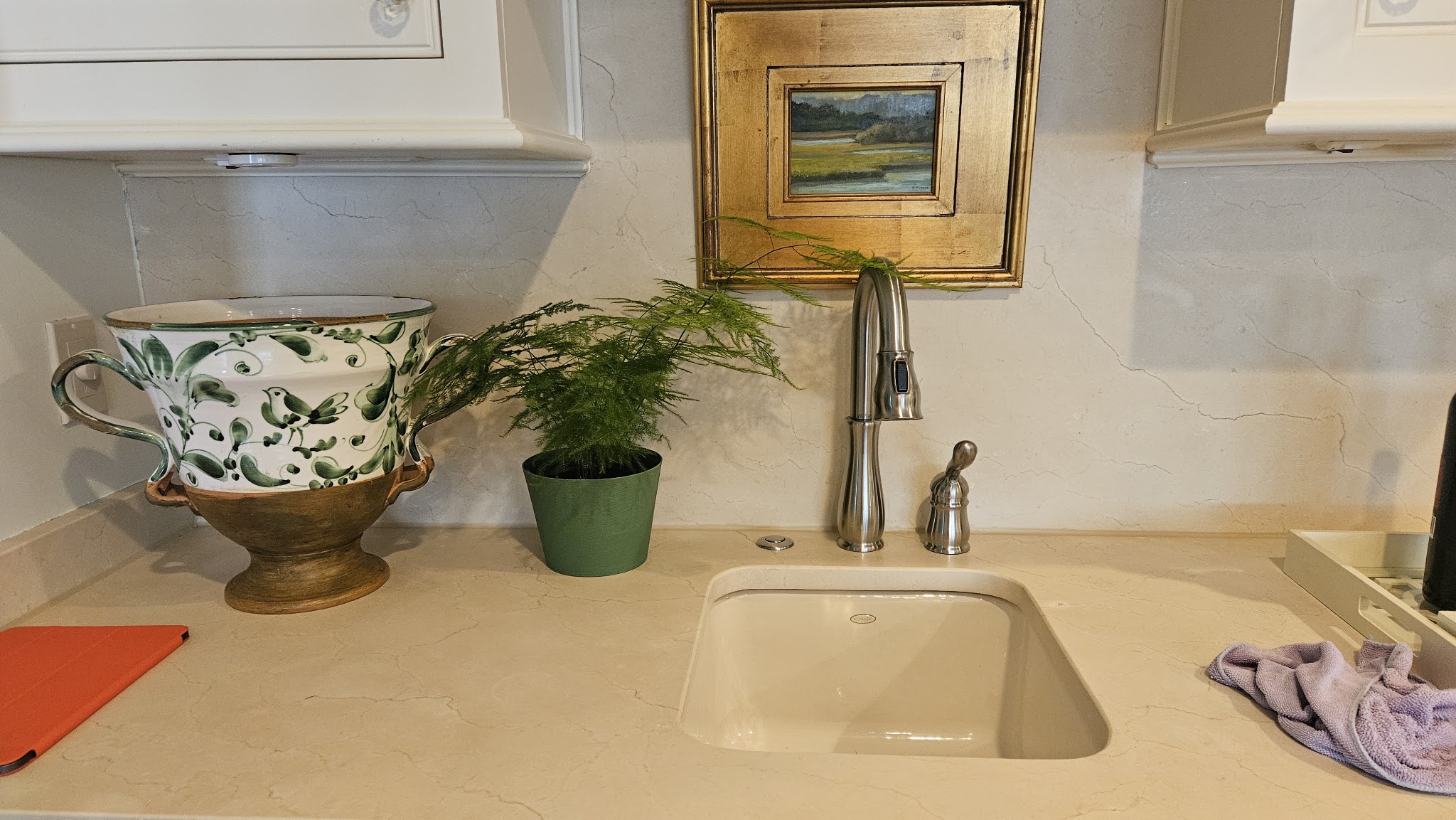 Clean kitchen sink and countertop
